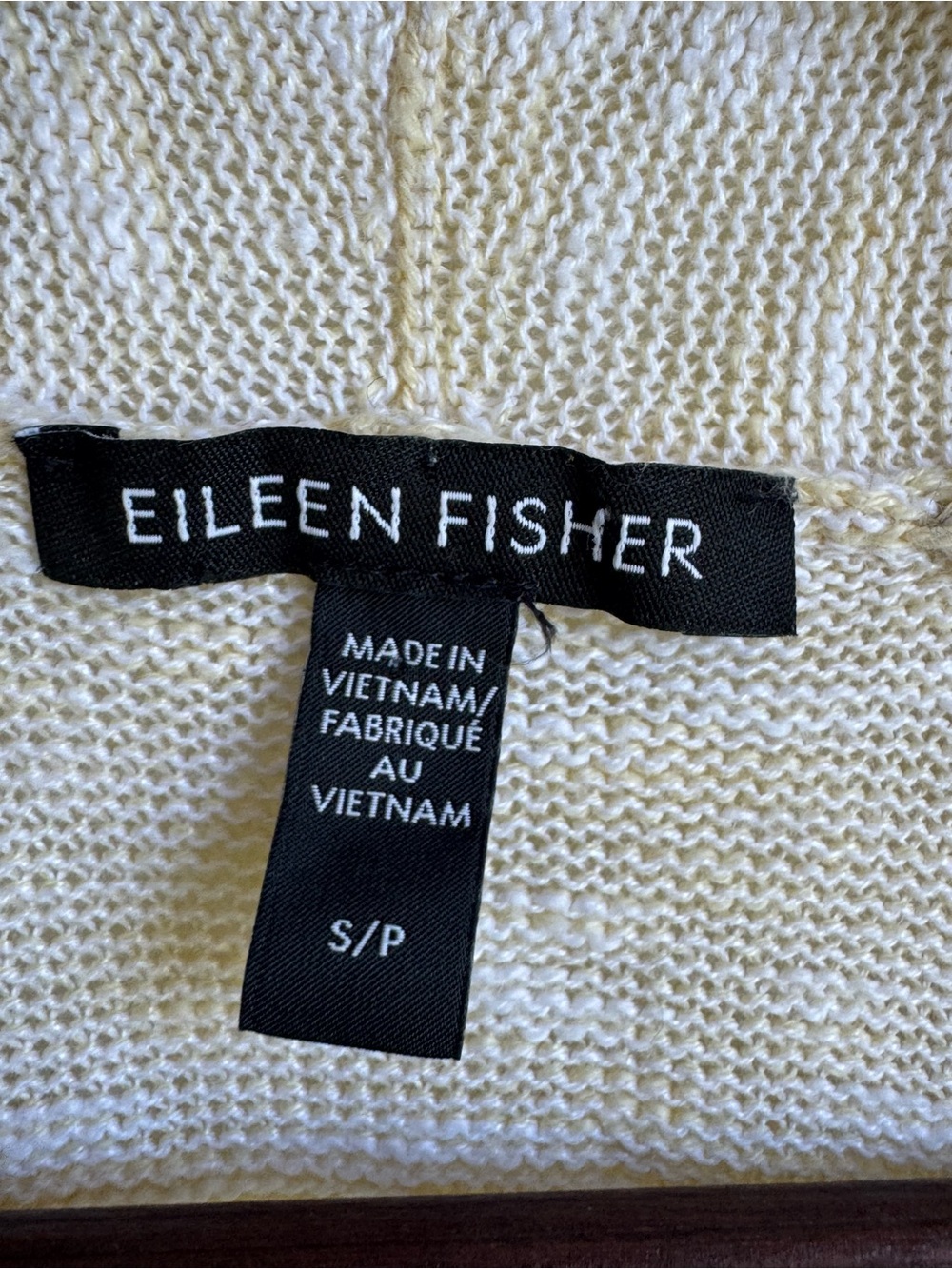 Eileen Fisher Organic Cotton Linen Slub Long Cardigan butter yellow knit small - Picture 3 of 7